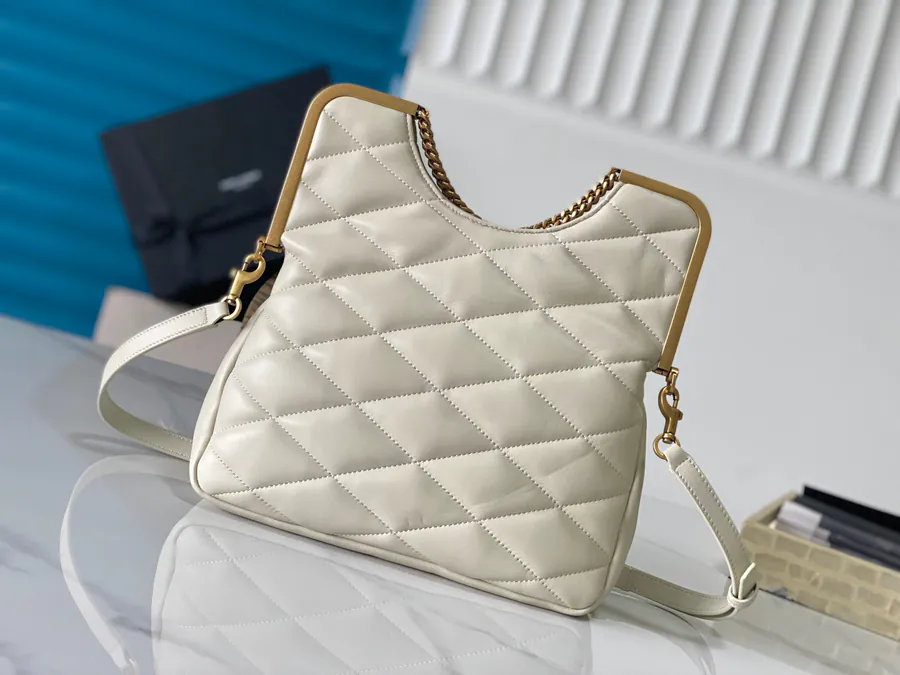 YSL 23 Summer New Grained Leather Metal Clasp Tote