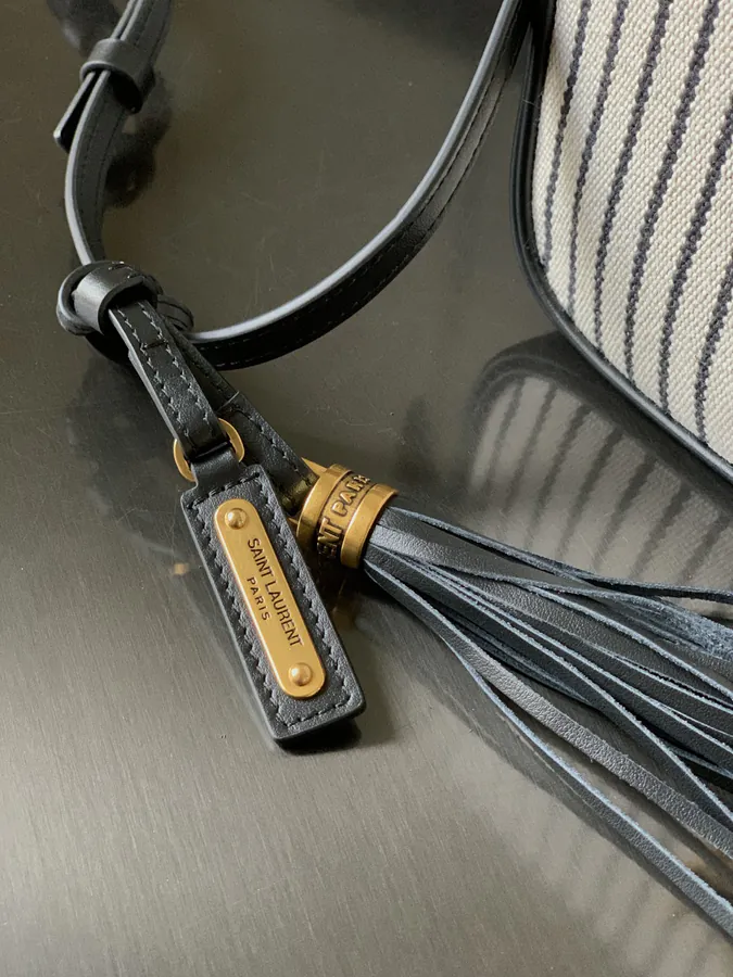YSL Saint Laurent Premium Camera Bag with Gold Trim and Leather