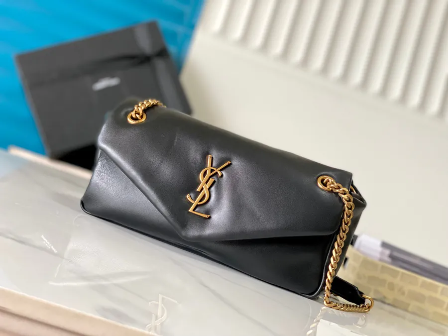 CalyPSO Chain Bag Italian Lamb Leather, Y Logo, Magnetic Closure